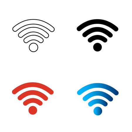 Abstract Wifi Silhouette Illustration, can be used for business designs, presentation designs or any suitable designs.のイラスト素材