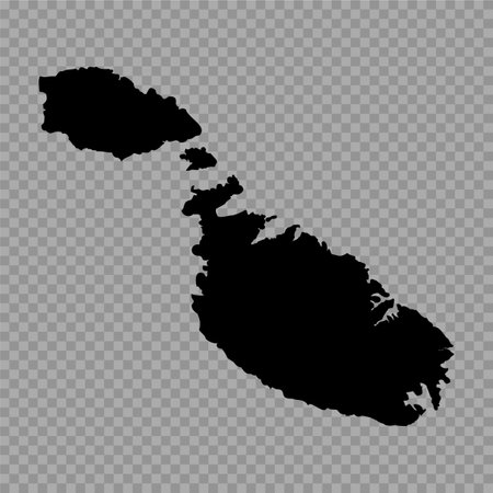 Transparent Background Malta Simple map, can be used for business designs, presentation designs or any suitable designs.のイラスト素材