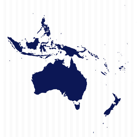 Flat Simple Oceania Vector Map, can be used for business designs, presentation designs or any suitable designs.のイラスト素材