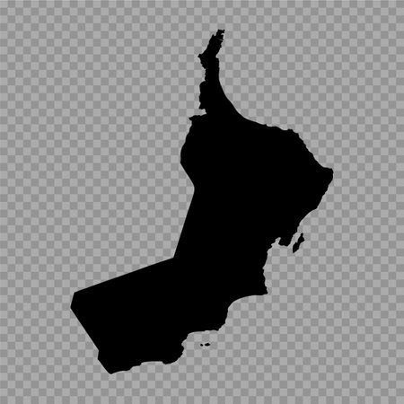 Transparent Background Oman Simple map, can be used for business designs, presentation designs or any suitable designs.のイラスト素材