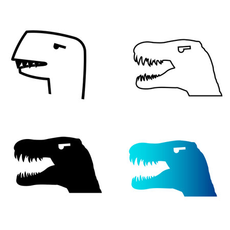Abstract Flat Dinosaur Head Silhouette Illustration, can be used for business designs, presentation designs or any suitable designs.のイラスト素材