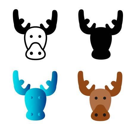 Abstract Flat Moose Head Silhouette Illustration, can be used for business designs, presentation designs or any suitable designs.のイラスト素材