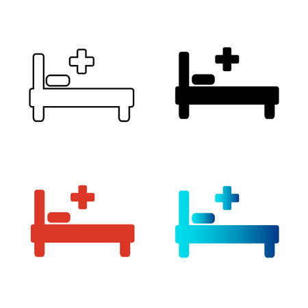 Abstract Hospital Bed Silhouette Illustration, can be used for business designs, presentation designs or any suitable designs.のイラスト素材