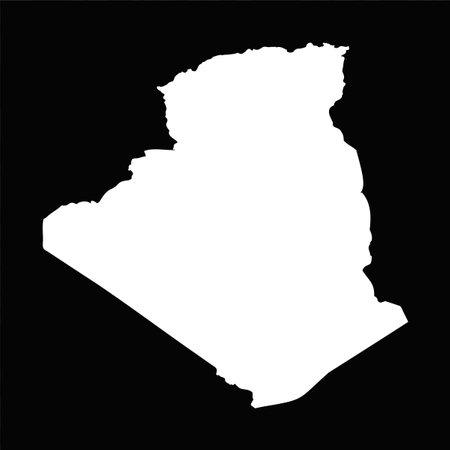 Simple Algeria Map Isolated on Black Background, can be used for business designs, presentation designs or any suitable designs.のイラスト素材