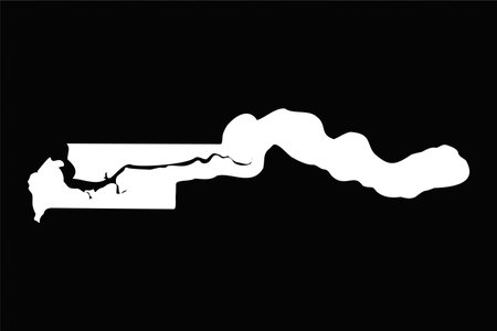 Simple Gambia Map Isolated on Black Background, can be used for business designs, presentation designs or any suitable designs.のイラスト素材