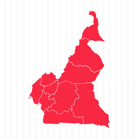 States Map of Cameroon With Detailed Borders, can be used for business designs, presentation designs or any suitable designs.のイラスト素材
