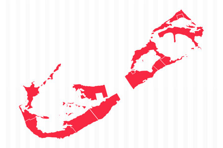 States Map of Bermuda With Detailed Borders, can be used for business designs, presentation designs or any suitable designs.のイラスト素材