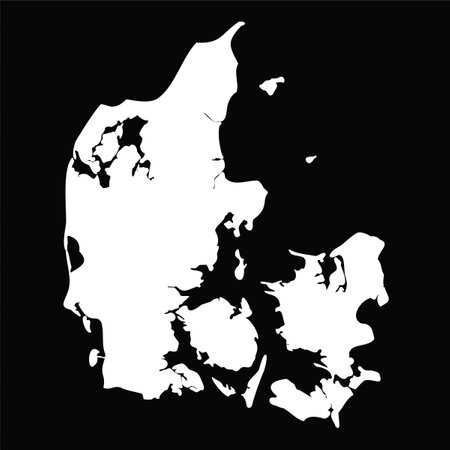 Simple Denmark Map Isolated on Black Background, can be used for business designs, presentation...