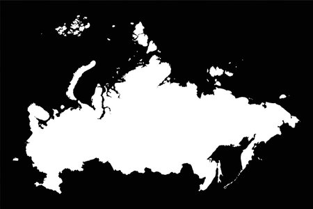 Simple Russia Map Isolated on Black Background, can be used for business designs, presentation designs or any suitable designs.のイラスト素材