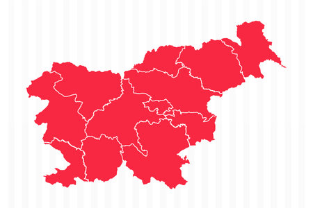 States Map of Slovenia With Detailed Borders, can be used for business designs, presentation designs or any suitable designs.のイラスト素材