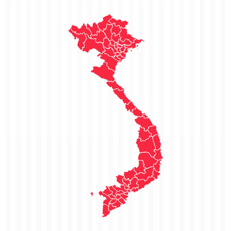States Map of Vietnam With Detailed Borders, can be used for business designs, presentation designs or any suitable designs.のイラスト素材
