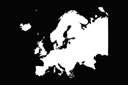 Simple Europe Map Isolated on Black Background, can be used for business designs, presentation designs or any suitable designs.のイラスト素材