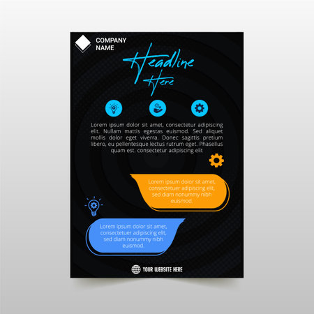Abstract Beautiful Circular Dotted Black Flyer Template, can be used for business designs, presentation designs or any suitable designs.のイラスト素材