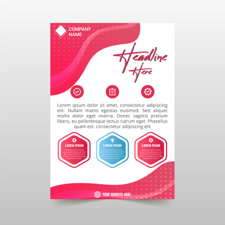 Abstract Fluid Business Flyer Template With Abstract Shapes, can be used for business designs, presentation designs or any suitable designs.のイラスト素材