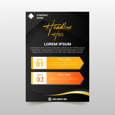 Elegant Vector Gradient Minimal Black Flyer Template, can be used for business designs, presentation designs or any suitable designs.のイラスト素材