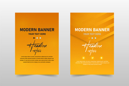 Modern Yellow Dotted Banner Template With Hexagon Shape, can be used for business designs, presentation designs or any suitable designs.のイラスト素材