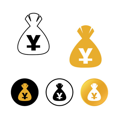 Abstract Chinese Yuan Money Bag Icon, can be used for business designs, presentation designs or any suitable designs.のイラスト素材