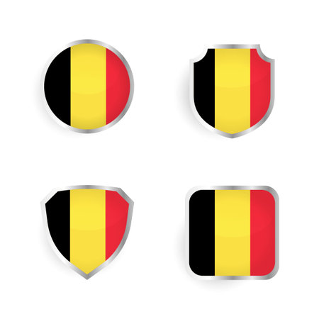 Belgium Country Badge and Label Collection, can be used for business designs, presentation designs or any suitable designs.のイラスト素材