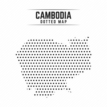 Dotted Map of Cambodia, can be used for business designs, presentation designs or any suitable designs.のイラスト素材