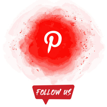 Watercolor Follow US Pintrest Banner, can be used for business designs, presentation designs or any...