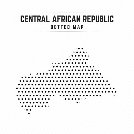 Dotted Map of Central African Republic, can be used for business designs, presentation designs or any suitable designs.のイラスト素材