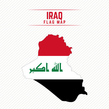 Flag Map of Iraq. Iraq Flag Map, can be used for business designs, presentation designs or any suitable designs.のイラスト素材