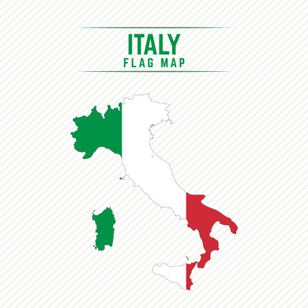 Flag Map of Italy. Italy Flag Map, can be used for business designs, presentation designs or any suitable designs.のイラスト素材