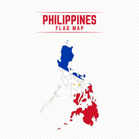 Flag Map of Philippines. Philippines Flag Map, can be used for business designs, presentation designs or any suitable designs.のイラスト素材