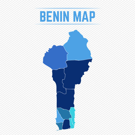 Benin Detailed Map With Cities, can be used for business designs, presentation designs or any suitable designs.のイラスト素材