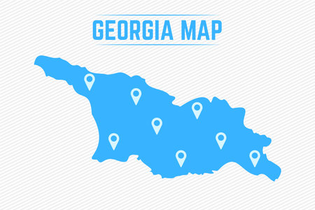 Georgia Simple Map With Map Icons, can be used for business designs, presentation designs or any suitable designs.のイラスト素材