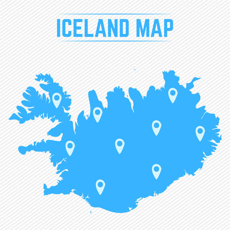 Iceland Simple Map With Map Icons, can be used for business designs, presentation designs or any suitable designs.のイラスト素材