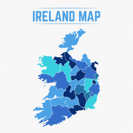 Ireland Detailed Map With States, can be used for business designs, presentation designs or any suitable designs.のイラスト素材