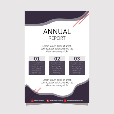 Simple business anual report template, can be used for business designs, presentation designs or any suitable designs.のイラスト素材
