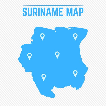 Suriname Simple Map With Map Icons, can be used for business designs, presentation designs or any suitable designs.のイラスト素材