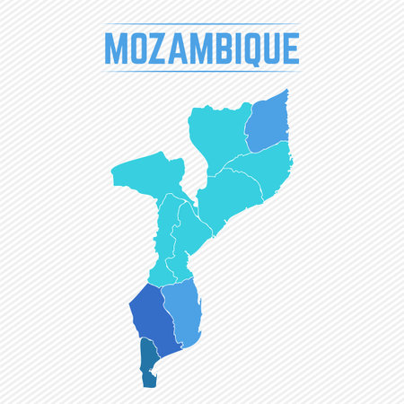 Mozambique Detailed Map With Regions, can be used for business designs, presentation designs or any suitable designs.のイラスト素材