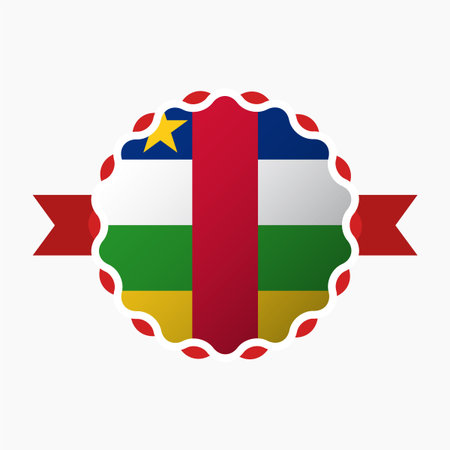 Creative Central African Republic Flag Emblem Badgeのイラスト素材