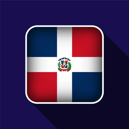 Flat Dominican Republic Flag Background Vector Illustrationのイラスト素材