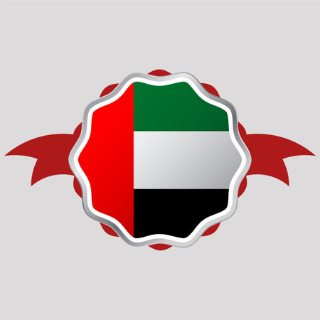 Creative United Arab Emirates Flag Sticker Emblemのイラスト素材