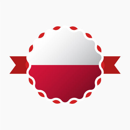 Creative Poland Flag Emblem Badgeのイラスト素材