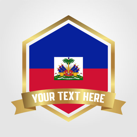 Golden Luxury Haiti Label Vector Illustrationのイラスト素材