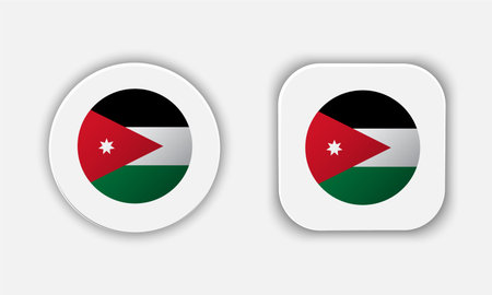 Jordan Rounded National Flag Button Iconのイラスト素材