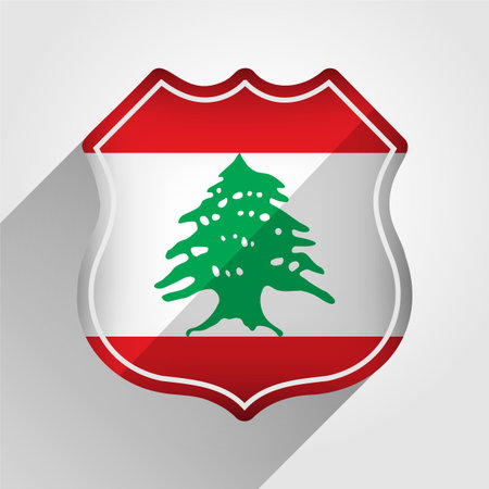 Lebanon Flag Road Sign Illustrationのイラスト素材