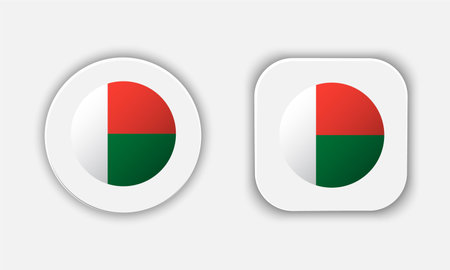 Madagascar Rounded National Flag Button Iconのイラスト素材