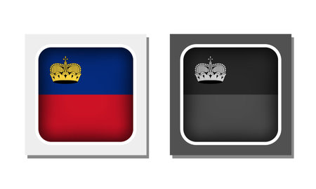 Liechtenstein Square Rounded Flag Iconのイラスト素材