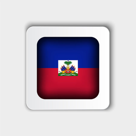 Haiti Flag Button Flat Designのイラスト素材
