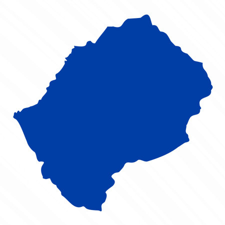 Abstract Blue Lesotho Simple Mapのイラスト素材