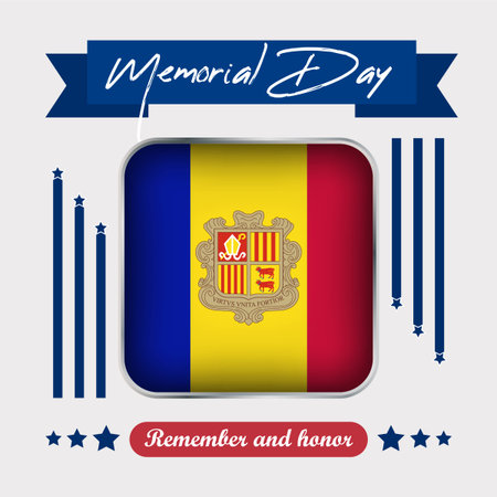 Andorra Memorial Day Vector Illustrationのイラスト素材