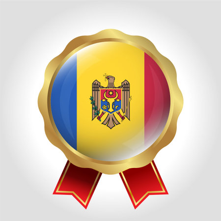 Creative Moldova Flag Label Vector Designのイラスト素材