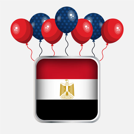 Egypt Flag Independence Day Celebrationのイラスト素材