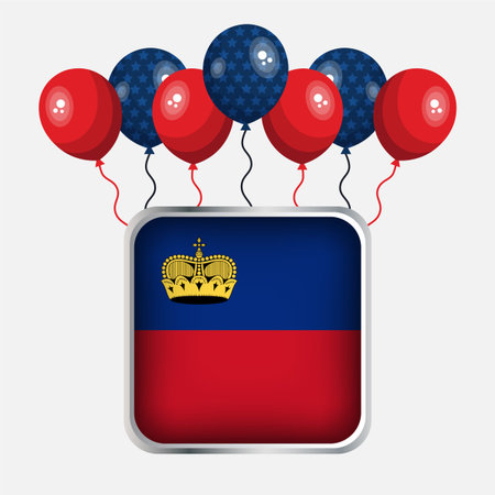 Liechtenstein Flag Independence Day Celebrationのイラスト素材